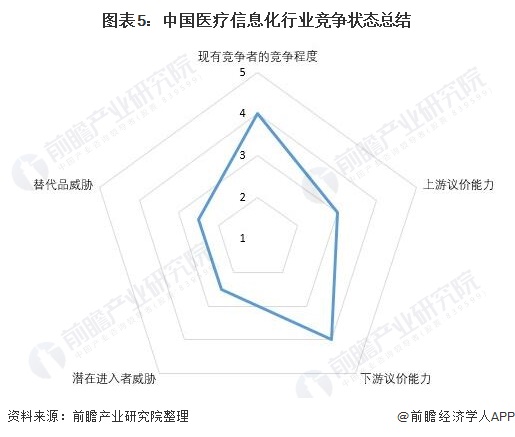 图表5：中国医疗信息化行业竞争状态总结